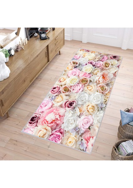 Dijital Baskı Yıkanabilir Kaymaz Taban Salon Halısı RVG0247