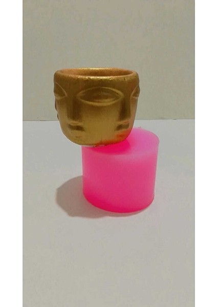 Mini Adlef Yüz Saksı Silikon Kalıp