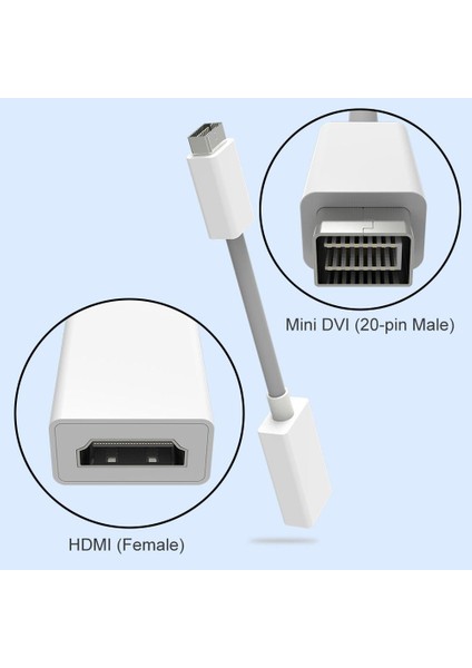 Mini DVI To Dişi HDMI Çevirici Dönüştürücü Kablo Adaptörü