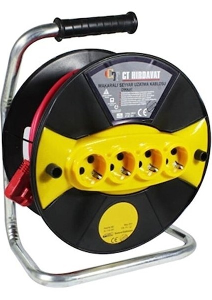 Hırdavat Seyyar Makaralı Uzatma Kablosu 3x2,5mm 50 mt