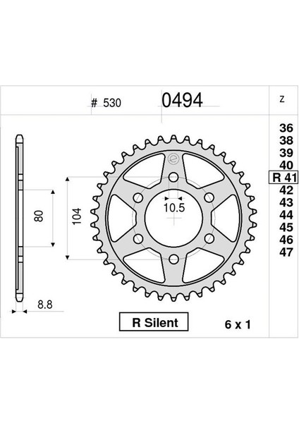 Kawasakı 550/750 Ognıbene Arka Dişli 46T