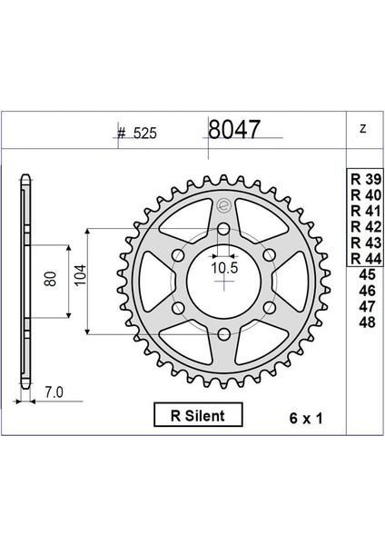 Kawasakı Zx 600 R Ognıbene Arka Dişli 41T