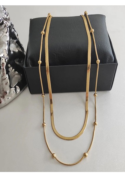 Gold Renk Italyan Kolye ve Dorika Toplu Paslanmaz Çelik Kolye Kombin fiyatları