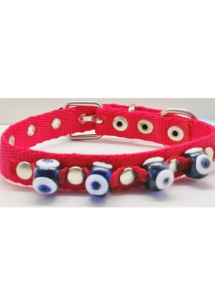 Boyun Tasması Ez Kırmızı Renk Nazar Boncuklu Medıum