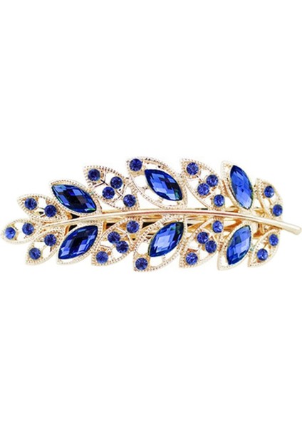 1 Adet Moda Saç Tokası Yaratıcı Yaprak Kristal Alaşım Rhinestone Barrette (Yurt Dışından)