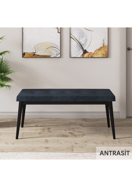 Concept Eta Serisi 80 x 132 cm Açılabilir Mdf Mutfak Masa Takımısiyah Mermer Desen Masa 4 Sandalye ve 1 Bench