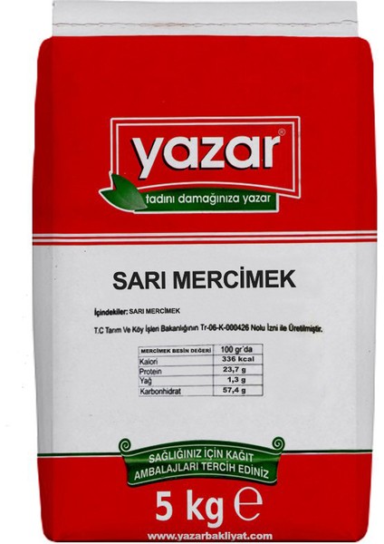 Sarı Mercimek 5 kg