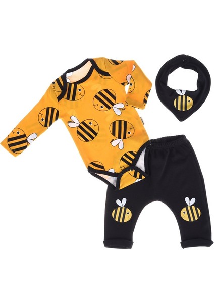 Necixs Fularlı Badili 3 Parça Sevimli Arı Bebek Takım 25512