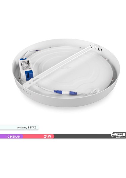 24 W 6500K Beyaz Sıva Üstü Yuvarlak LED Panel Armatür AP03-02430