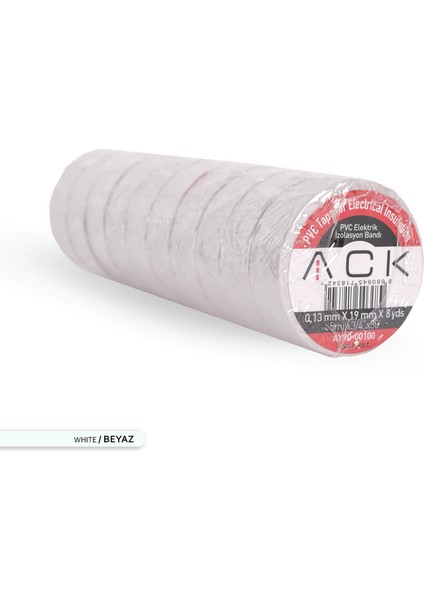 Pvc Elektrik Izolasyon Bandı 10'lu Beyaz 8m
