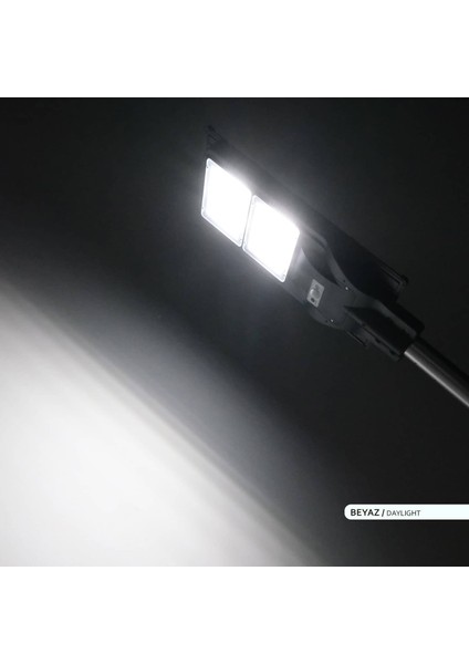 120W LED Solar Sokak Armatürü Siyah Kasa 6500K Beyaz Işık 3.2V fırsatları