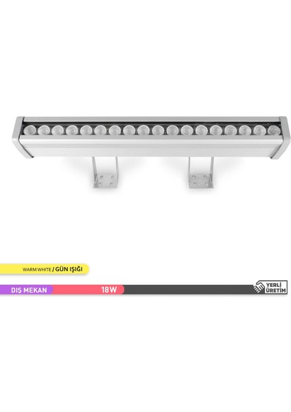 18W LED Wallwasher 3000K Gün Işığı 480mm