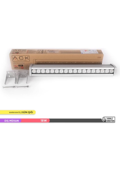 18W LED Wallwasher 3000K Gün Işığı 480mm modelleri