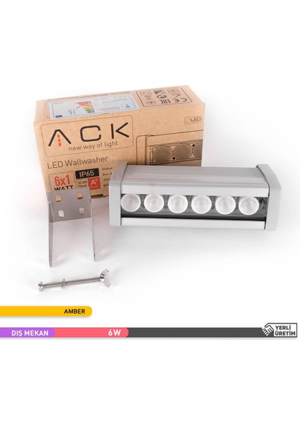 ACK 6W LED Wallwasher Amber Işık 180mm