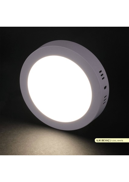 12W Sıva Üstü Yuvarlak LED Panel Armatür Beyaz Gövde 4000K Ilık Beyaz fırsatları