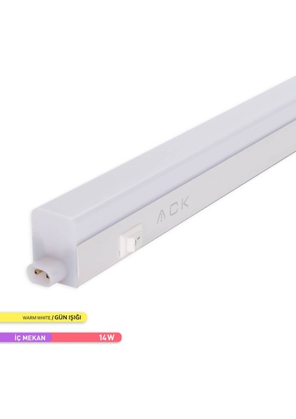 14W Merkür LED Bant Armatür 3000K Gün Işığı 1173mm