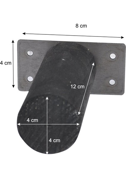 Ahşap Ayak Mobilya Baza Koltuk Kanepe Ünite Sehba Dolap Ayağı Boy 12 cm Çap 4 cm Siyah