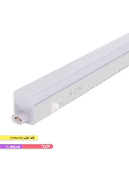 7.5W Merkür LED Bant Armatür 3000K Gün Işığı 543mm