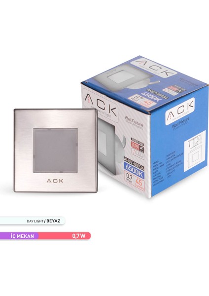 1.5W LED Merdiven-Duvar Armatürü Kare 6500K Beyaz Işık fiyatları