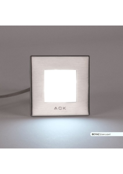 1.5W LED Merdiven-Duvar Armatürü Kare 6500K Beyaz Işık fırsatları