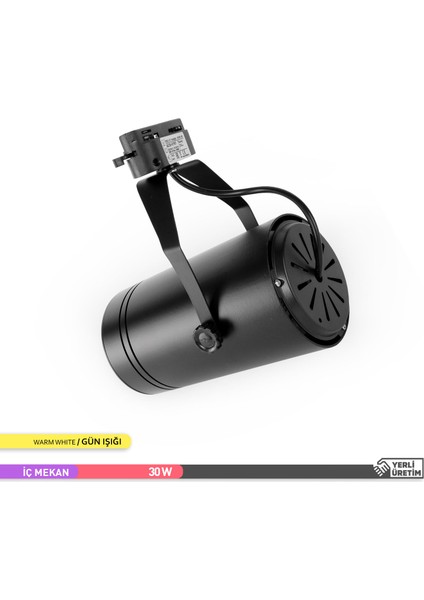 AD30-01901 3000K Günışığı 30W Siyah Kasa Cob LED Ray Spot Armatür fiyatları