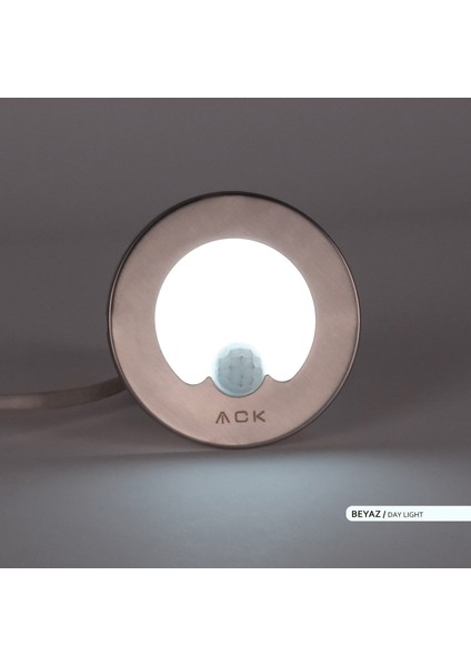 1.5W Sensörlü LED Merdiven-Duvar Armatürü Yuvarlak 6500K Beyaz Işık fırsatları