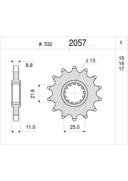 Yamaha 1000 Ognıbene Ön Dişli 16T