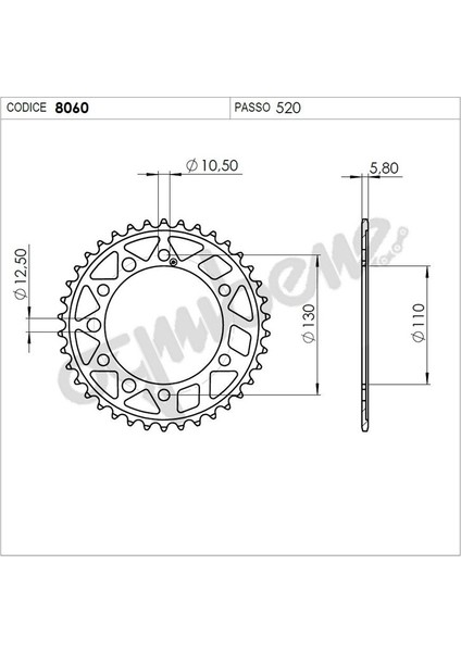 Kawasakı 500 Ognıbene Arka Dişli 46T