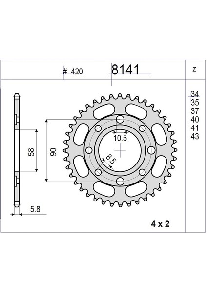 Honda 125 Anf Innova Ognıbene Arka Dişli 34T