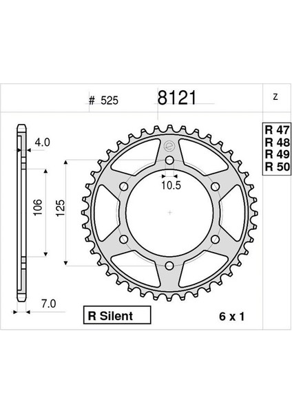 Trıumph 675 Ognıbene Arka Dişli 50T