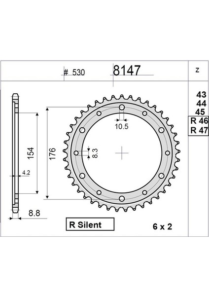 Honda 1000 Cb Ognıbene Arka Dişli 43T