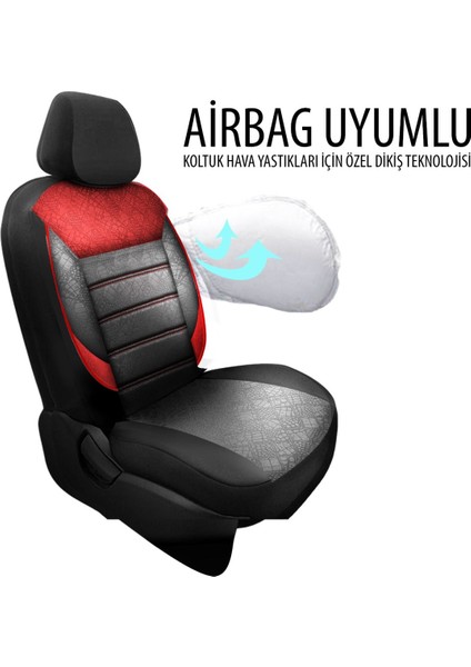 Renault R19 Uyumlu Koltuk Kılıfı Scorpion Serisi - Kırmızı