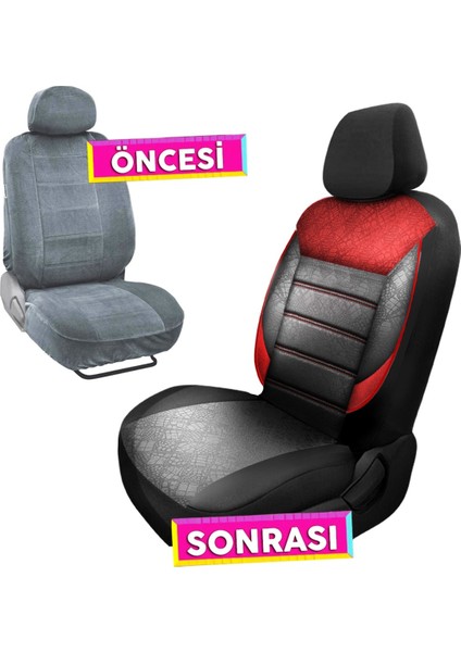 Seat Leon 1999-2012 Uyumlu Koltuk Kılıfı Scorpion Serisi - Kırmızı