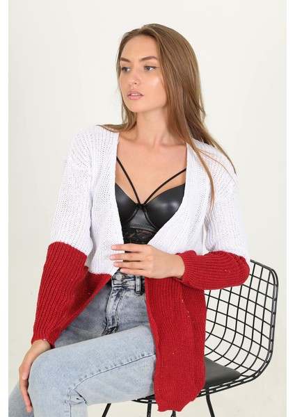 Kadın Kırmızı Yeni Sezon Selanik Triko Hırka RY0038