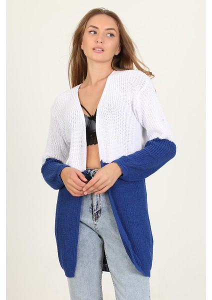 Kadın Saks Mavisi Yeni Sezon Selanik Triko Hırka RY0038