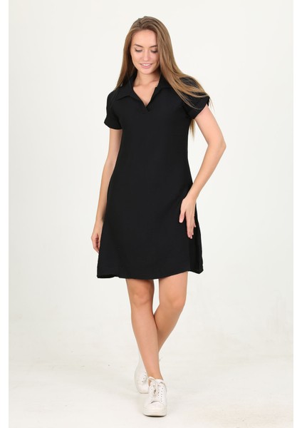 Kadın Gömlek Yaka Kol Detaylı Midi Boy Ayrobin Elbise LPTR10 modelleri