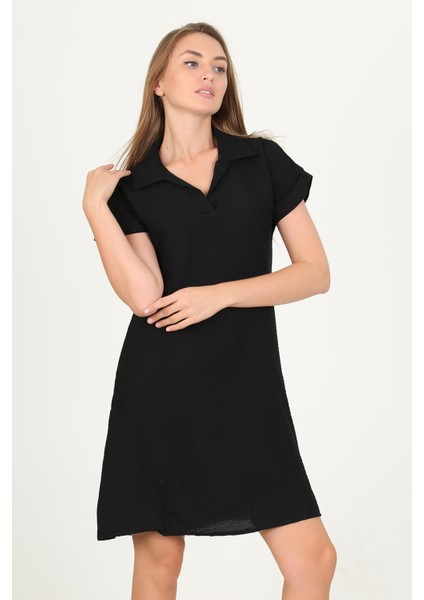 Kadın Gömlek Yaka Kol Detaylı Midi Boy Ayrobin Elbise LPTR10 fırsatları