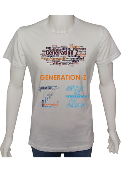 Genç TShirt Beyaz 'zkuşağı1' Baskılı L