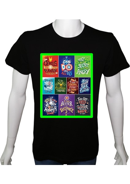 Genç TShirt Siyah 'yazı1' Baskılı 2xl