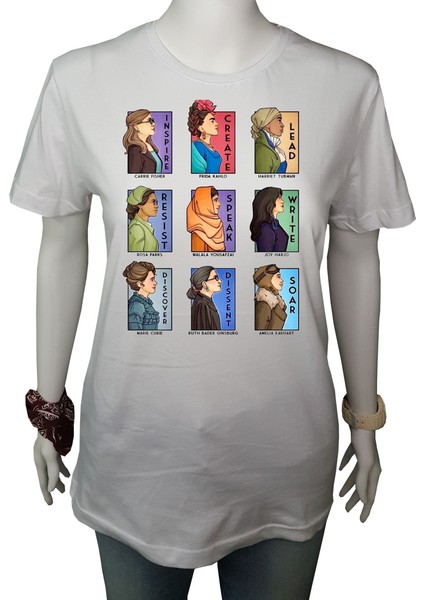 Kadın TShirt Beyaz 'aktivist Kadınlar4' Baskılı L