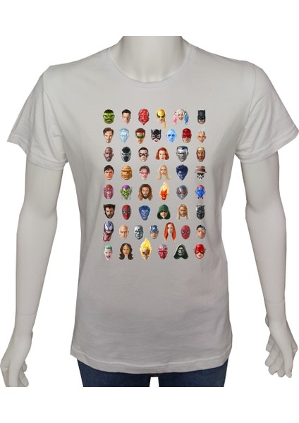 Genç TShirt Beyaz 'marvel1' Baskılı Xs