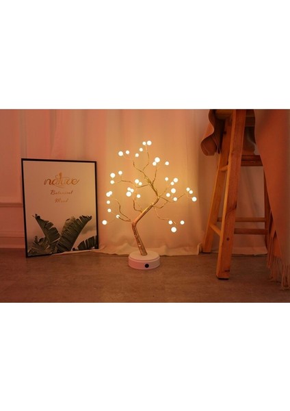 Dekoratif 36 LED 3D Masa Üstü Ağaç Lamba Noel Işığı
