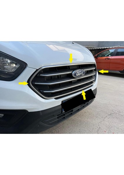 Fams Otomotiv Ford Custom Ön Panjur Çerçevesi 4 Parça 2018> Paslanmaz Çelik