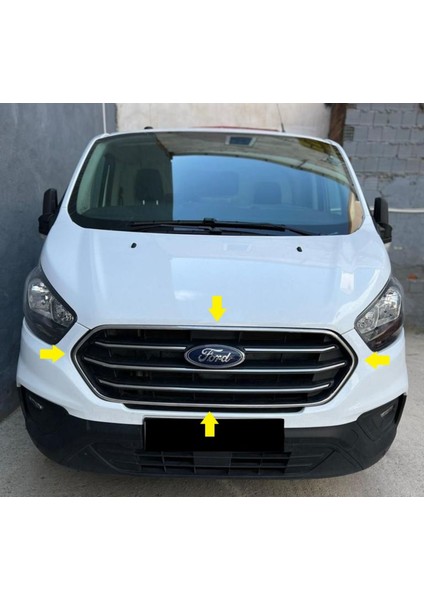 Fams Otomotiv Ford Custom Ön Panjur Çerçevesi 4 Parça 2018> Paslanmaz Çelik