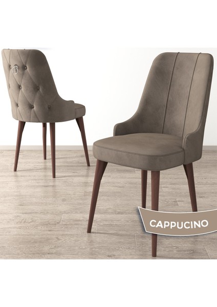 Concept Enoa Serisi Ceviz Gürgen Ayaklı Babyface Kumaş Gümüş Halkalı Sandalye