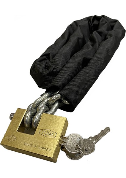 Kesilmez Motorsiklet Güvenlik Zincir Kilidi 8 mm 120 Cm-Yuma Kilit