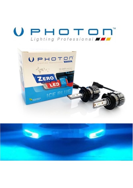 H7 LED Xenon Oto Ampul Zero Fansız Buz Mavi