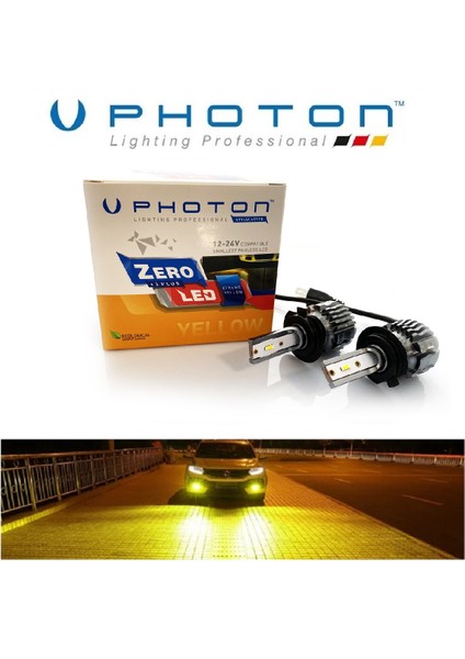 H7 LED Xenon Oto Ampul Zero Fansız Sarı