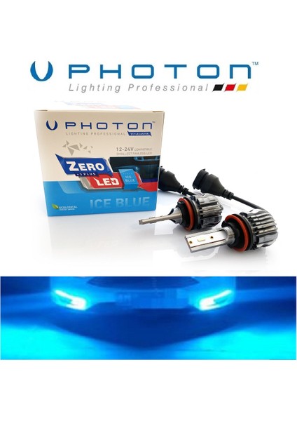 H9 LED Xenon Oto Ampul Zero Fansız Buz Mavi