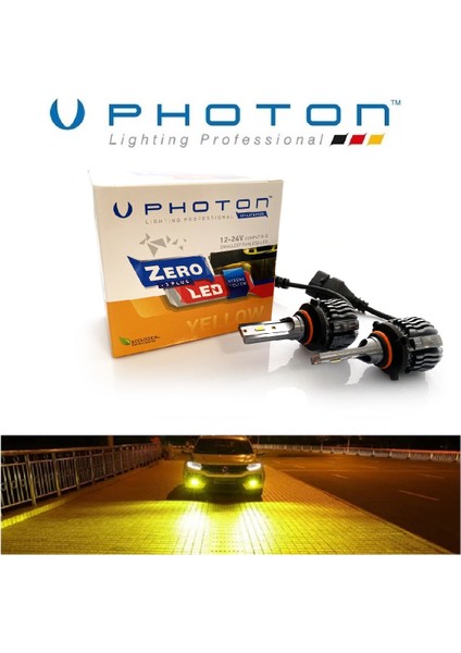H9 LED Xenon Oto Ampul Zero Fansız Sarı